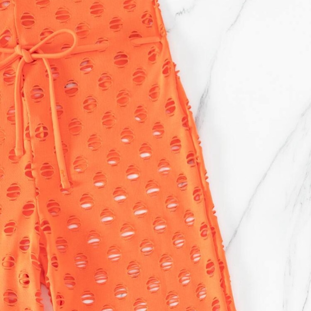 Orange Mesh Women's Pants - Picture 6 of 9